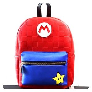 Super Mario Red Checkered Mini Backpack